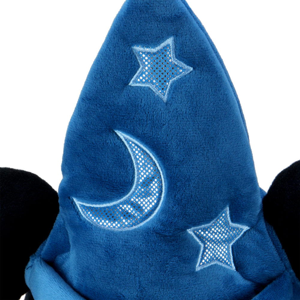 Disney Fantasia Sorcerer Mickey 16-inch HugMe plush toy with detailed embroidered features and soft fabric.