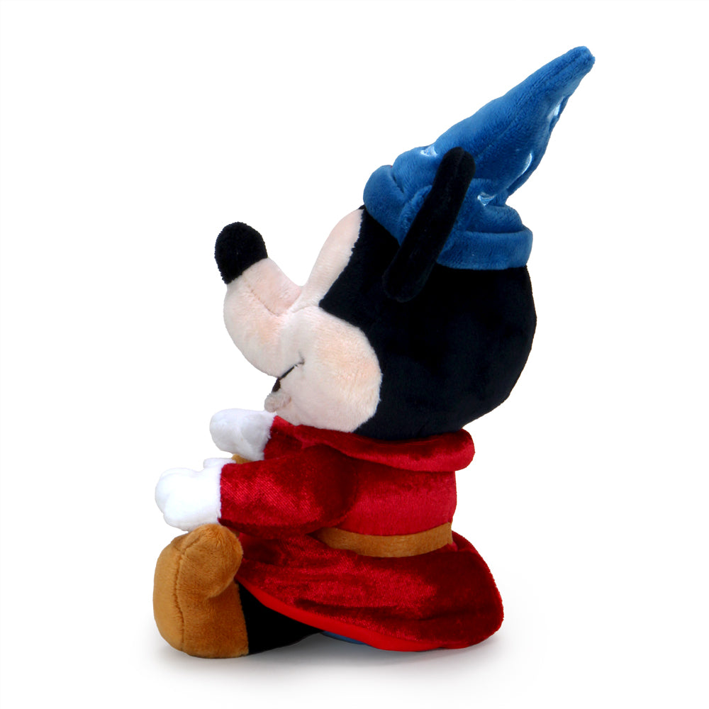 Disney Fantasia Sorcerer Mickey 8-inch Phunny Plush featuring plush fabric and detailed embroidery of Sorcerer Mickey from Fantasia.