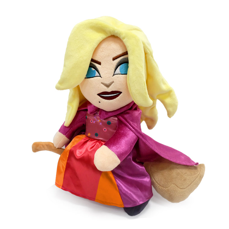 Disney Hocus Pocus Sarah Sanderson 13-inch plush toy by Kidrobot, featuring soft fabric and detailed character design.
