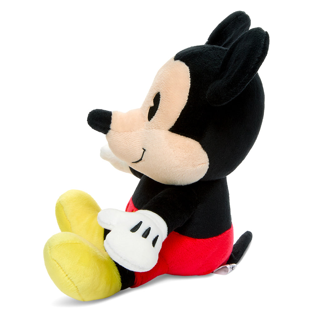 Disney Mickey Mouse 8-inch Phunny plush by Kidrobot, soft and cuddly stuffed toy featuring Mickey's classic design and bright colors.