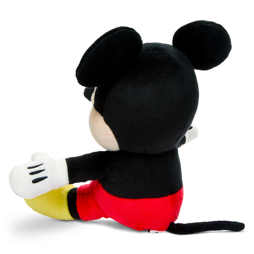Disney Mickey Mouse 8-inch Phunny Plush by Kidrobot showing a soft, cuddly plush toy with Mickey's iconic face and red outfit.