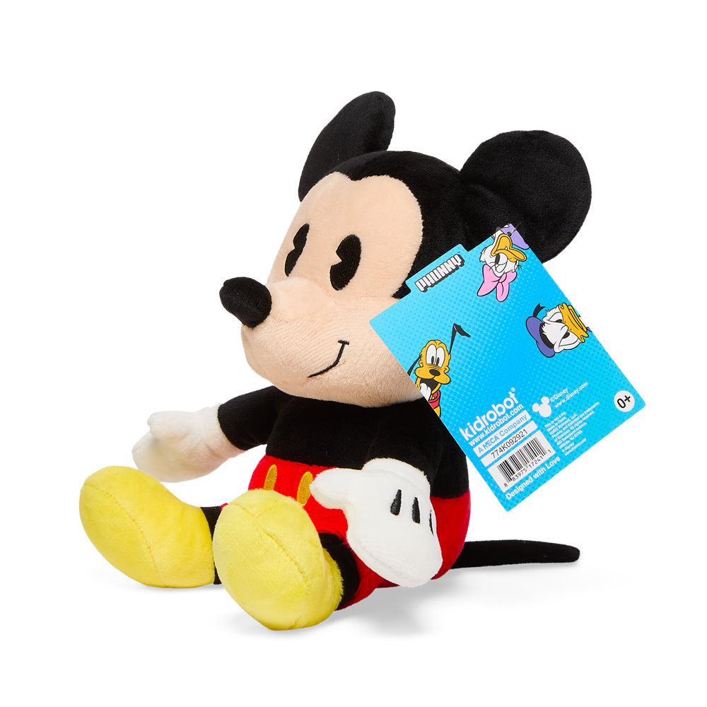 Disney Mickey Mouse 8-inch Phunny plush by Kidrobot, soft and cuddly Mickey Mouse stuffed toy with detailed features.