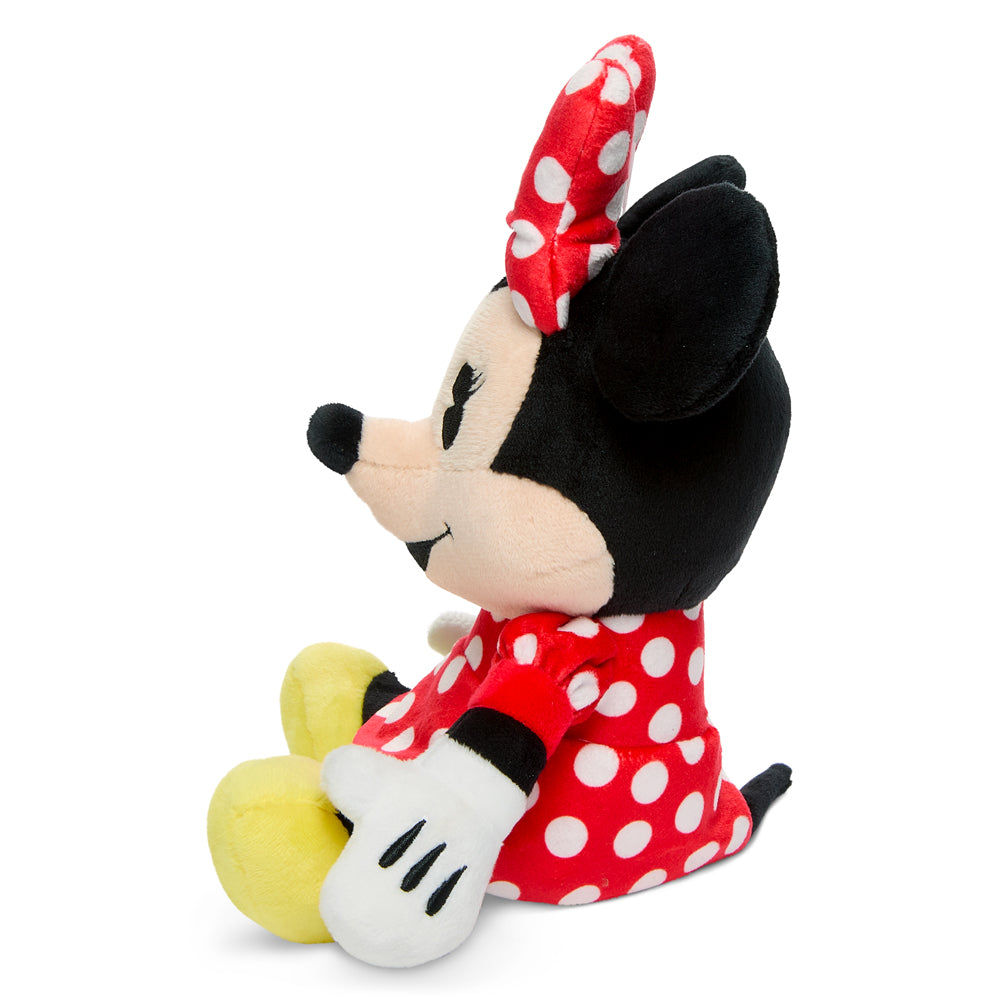 Disney Minnie Mouse 8-inch Phunny plush by Kidrobot featuring soft fabric, classic Minnie design, and signature red bow.