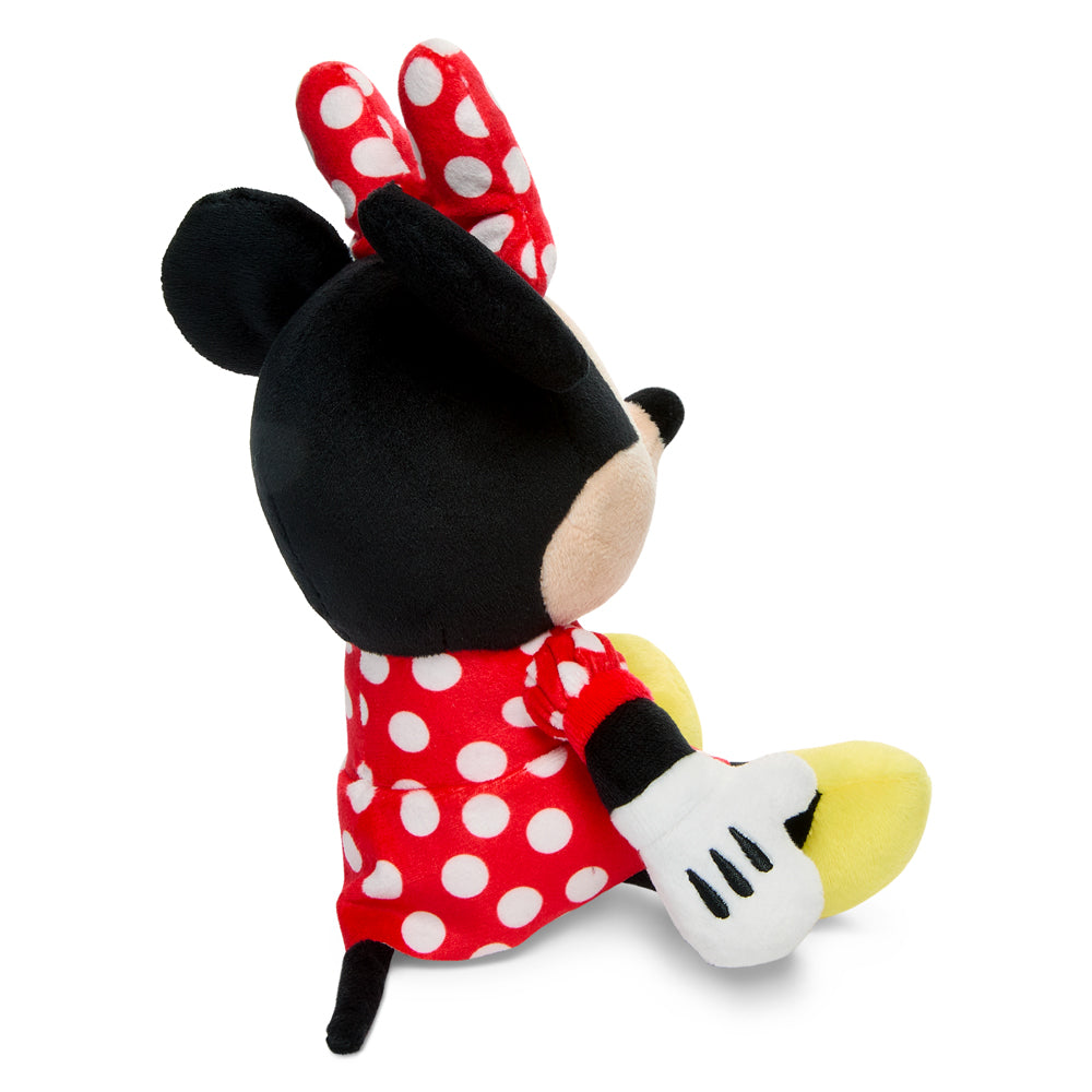 Disney Minnie Mouse 8-inch Phunny plush by Kidrobot, soft and cuddly Disney character toy with iconic red bow and polka dot dress.