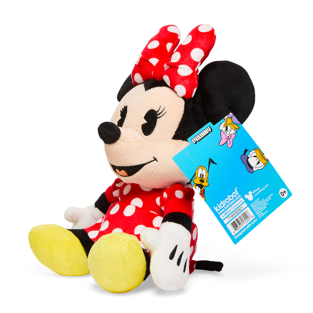 Disney Minnie Mouse 8-inch Phunny Plush by Kidrobot featuring soft fabric and classic Minnie Mouse design.