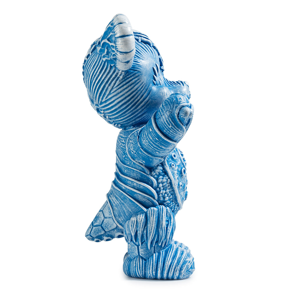 Blue edition Free Hugs Bear art figure by Frank Kozik, vinyl collectible with detailed design and expressive features.