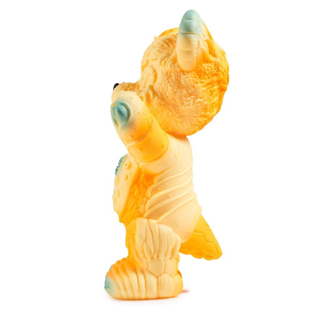Orange edition Free Hugs Bear art figure by Frank Kozik, limited to 500, featuring a vinyl collectible art sculpture.
