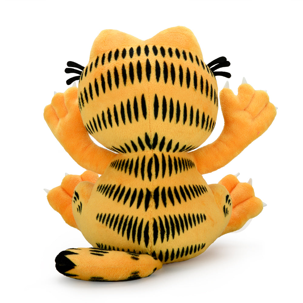 Garfield 8-inch plush suction cup window clinger by Kidrobot, featuring relaxed expression and soft fabric for decorative display.