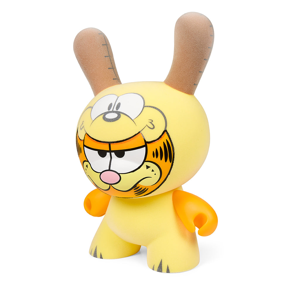 Garfield "El Impostor" 8-inch Dunny art figure by WuzOne, featuring a stylized cartoon cat with unique design details.