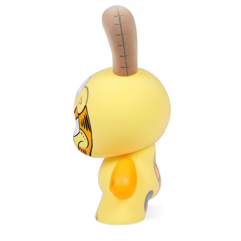 Garfield "El Impostor" 8-inch Dunny art figure by WuzOne, featuring a stylized cartoon cat with unique design details.