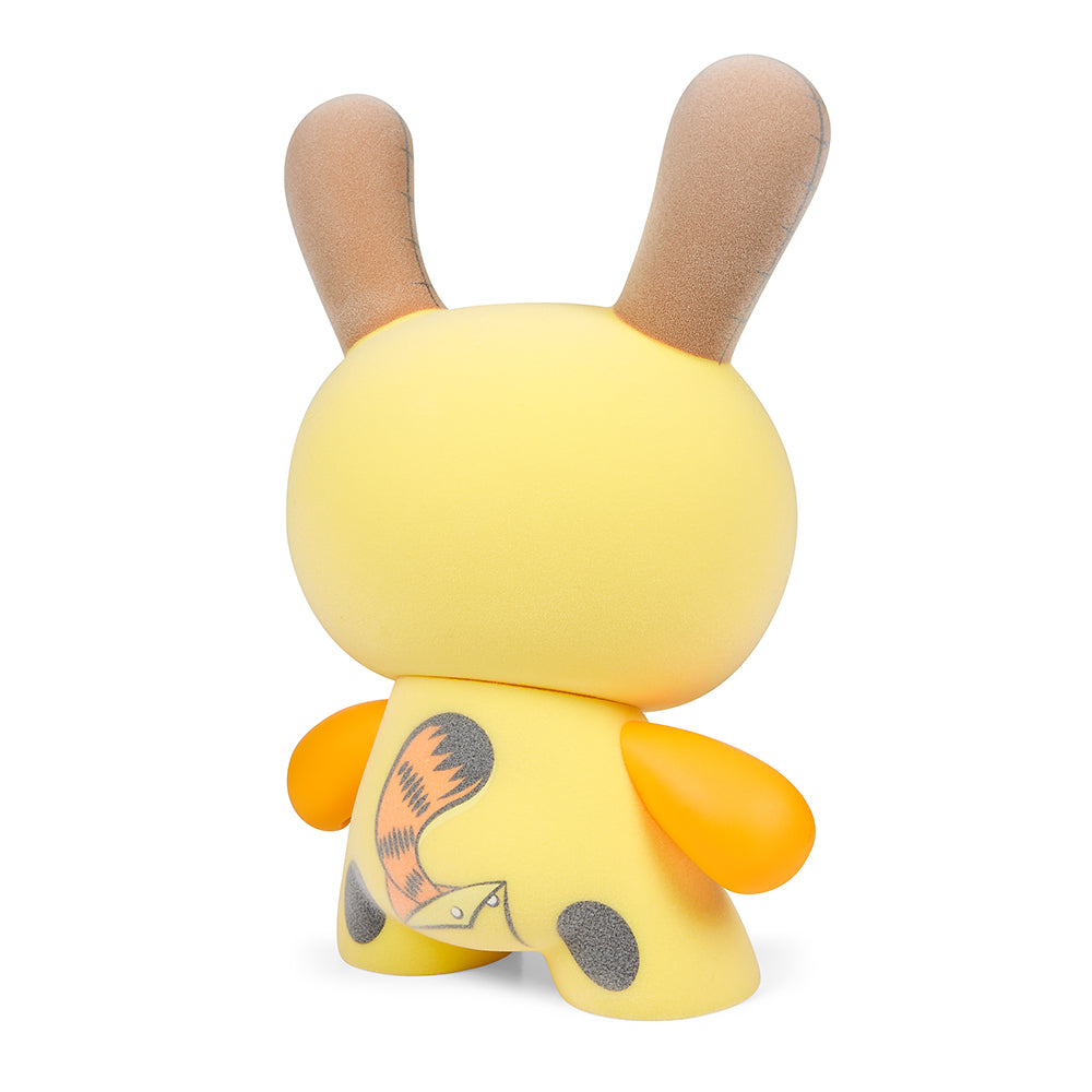 Garfield "El Impostor" 8-inch Dunny art figure by WuzOne, featuring a stylized plush-like design and vibrant colors.
