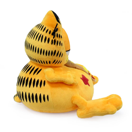 Garfield Overstuffed Pizza 13-inch plush toy by Kidrobot, featuring a soft, cuddly Garfield character with pizza design details.