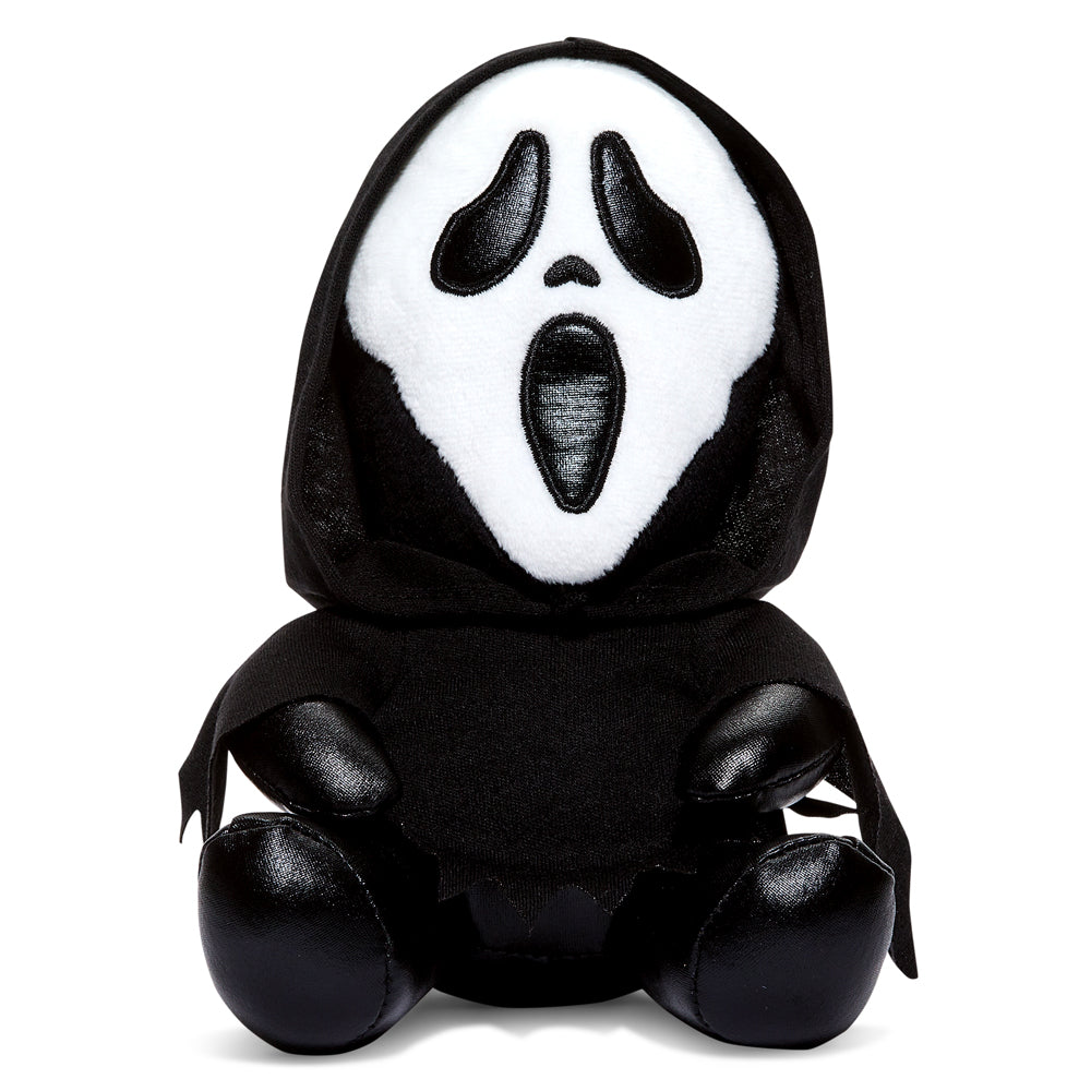 Ghost Face 8-inch Phunny Plush by Kidrobot featuring a soft, detailed plush of the spooky Ghost Face character.