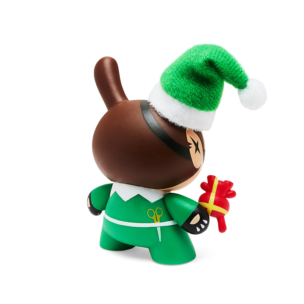 Kidrobot Go Elf Yourself 3" Holiday Dunny Nice Edition, collectible vinyl figure with festive elf design.