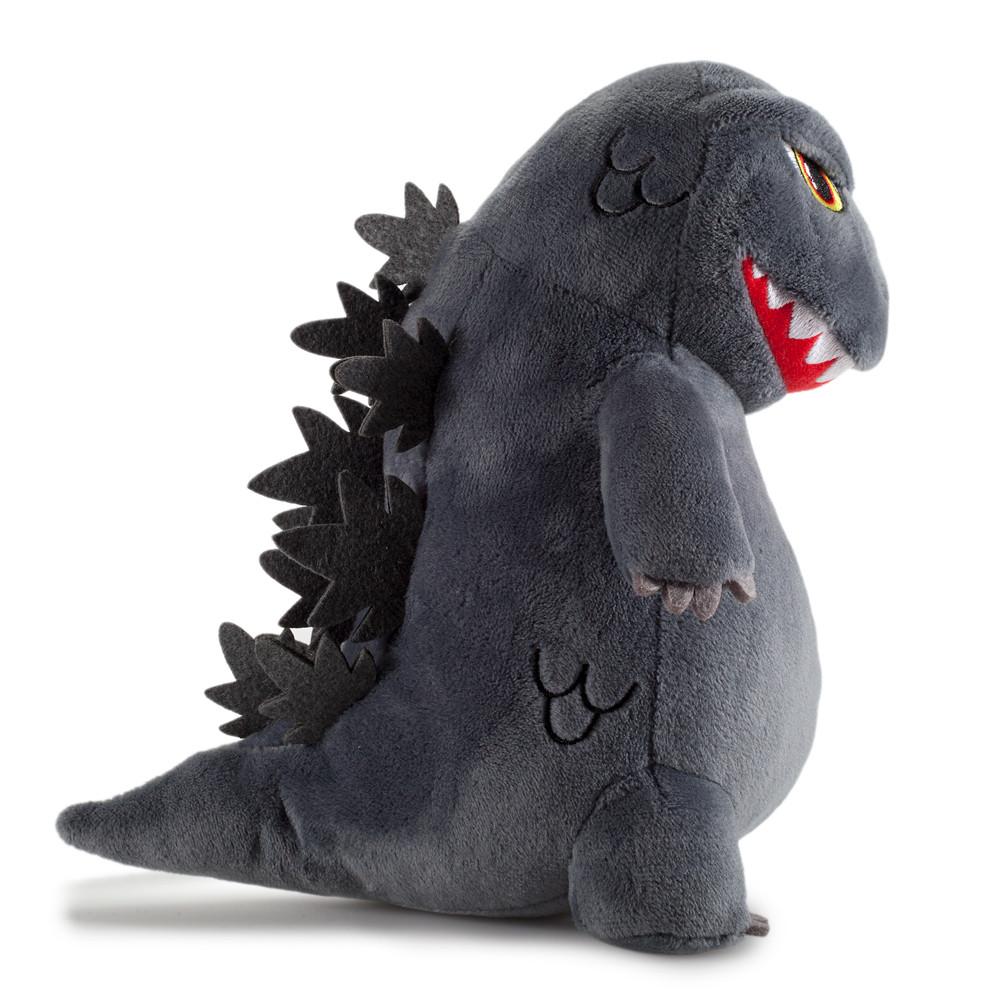 Godzilla 8-inch Phunny plush by Kidrobot featuring soft fabric and detailed design of the iconic monster for display or cuddling.