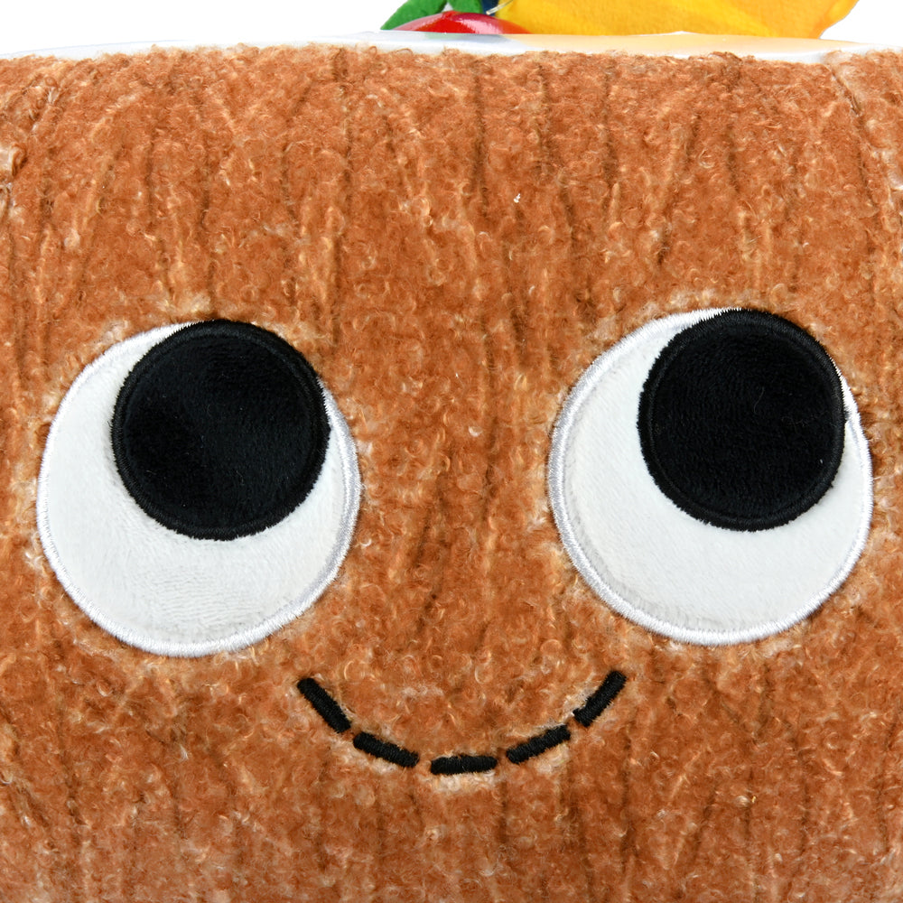 Kidrobot Happy Hour Camile Piña Colada plush toy, soft interactive plush with tropical pina colada design.