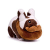 Brown Frank Kozik Happy Labbit Cow 7-inch plush stuffed animal with soft polyester fabric, detailed cartoon-inspired design.
