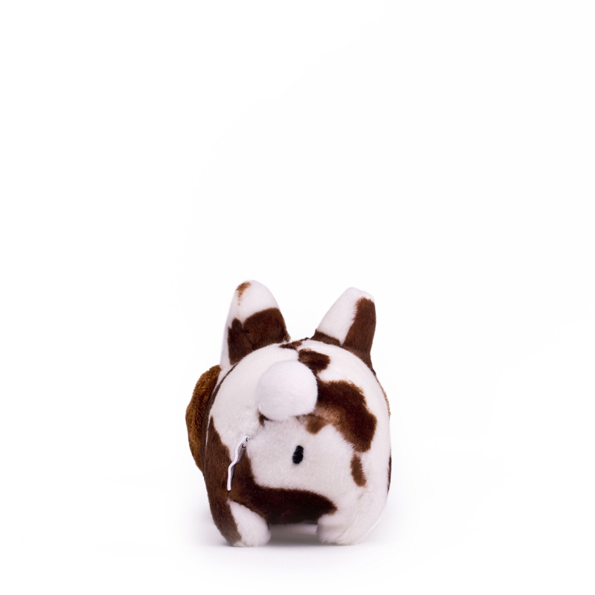 Brown Happy Labbit Cow 7-inch plush stuffed animal by Frank Kozik, soft polyester toy with detailed cow features.