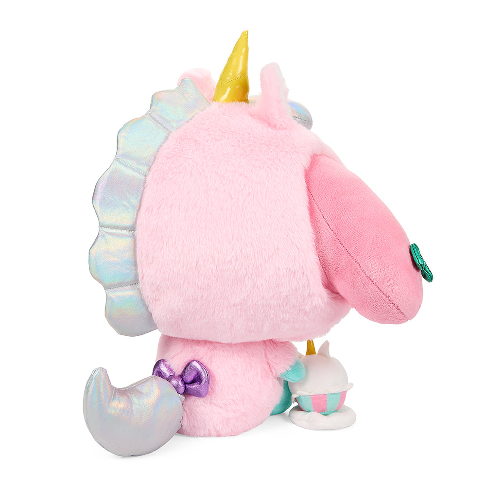 Sanrio Hello Kitty and Friends My Melody Unicorn 13-inch plush toy featuring soft fabric and colorful design.