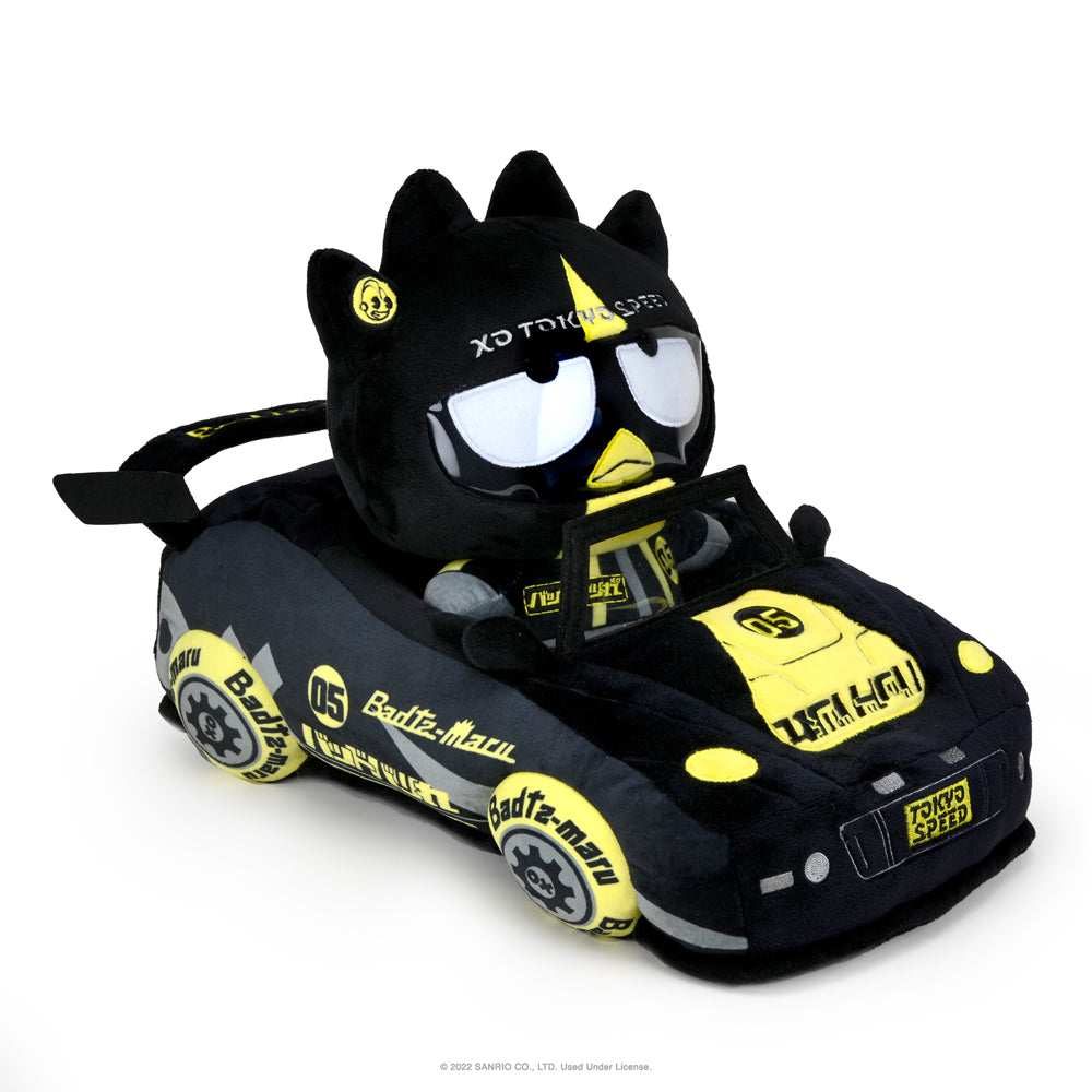 Sanrio Hello Kitty and Friends Tokyo Speed Racer 13-inch plush bundle featuring Badtz-maru, Kuromi, My Melody, and Hello Kitty characters.