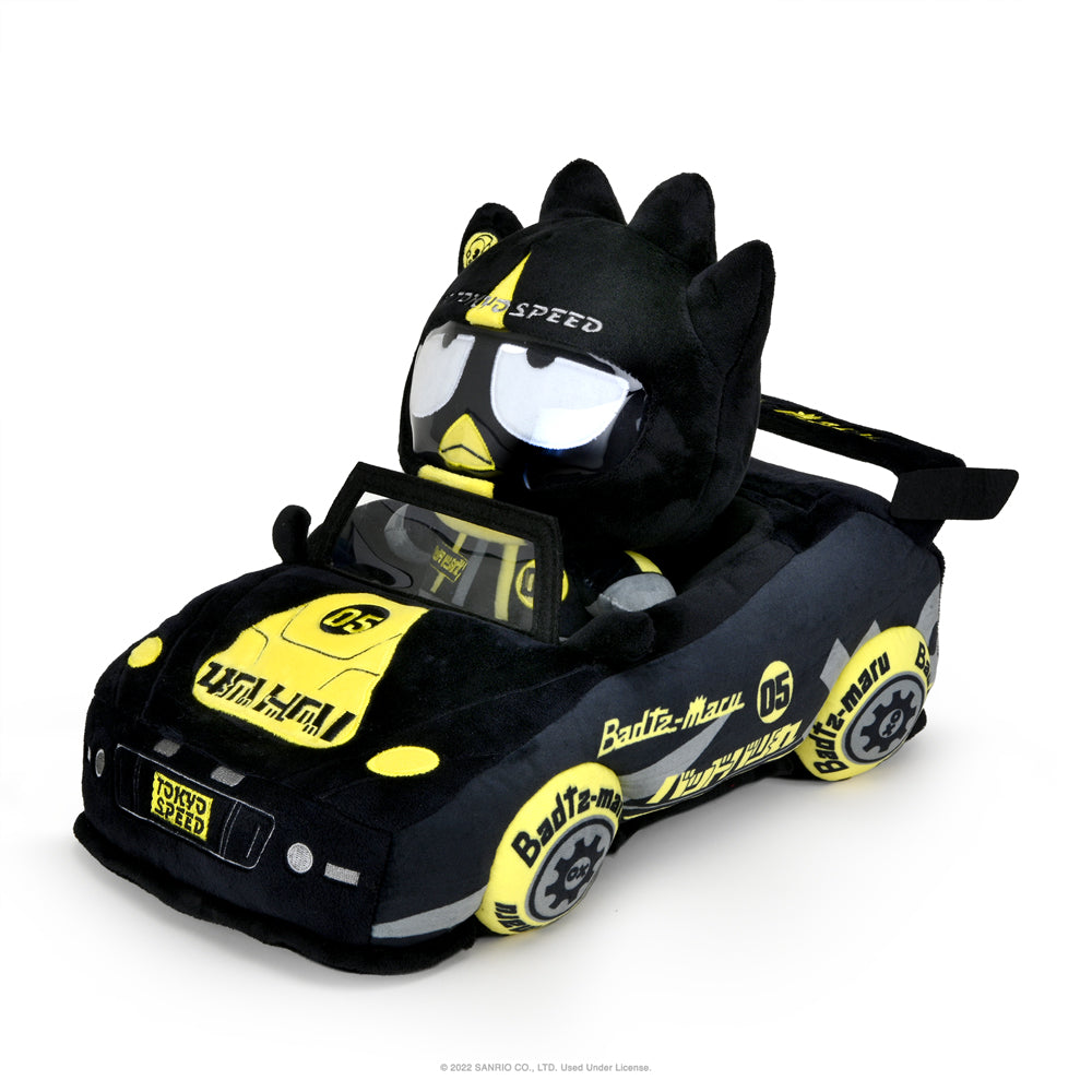 Sanrio Badtz-maru 13-inch plush from Hello Kitty and Friends Tokyo Speed Racer collection, featuring soft fabric and detailed character design.