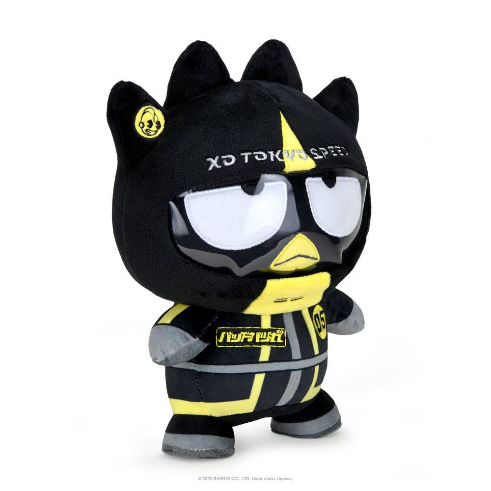 Sanrio Hello Kitty and Friends Tokyo Speed Racer Badtz-Maru 13-inch plush toy with colorful design and soft fabric.