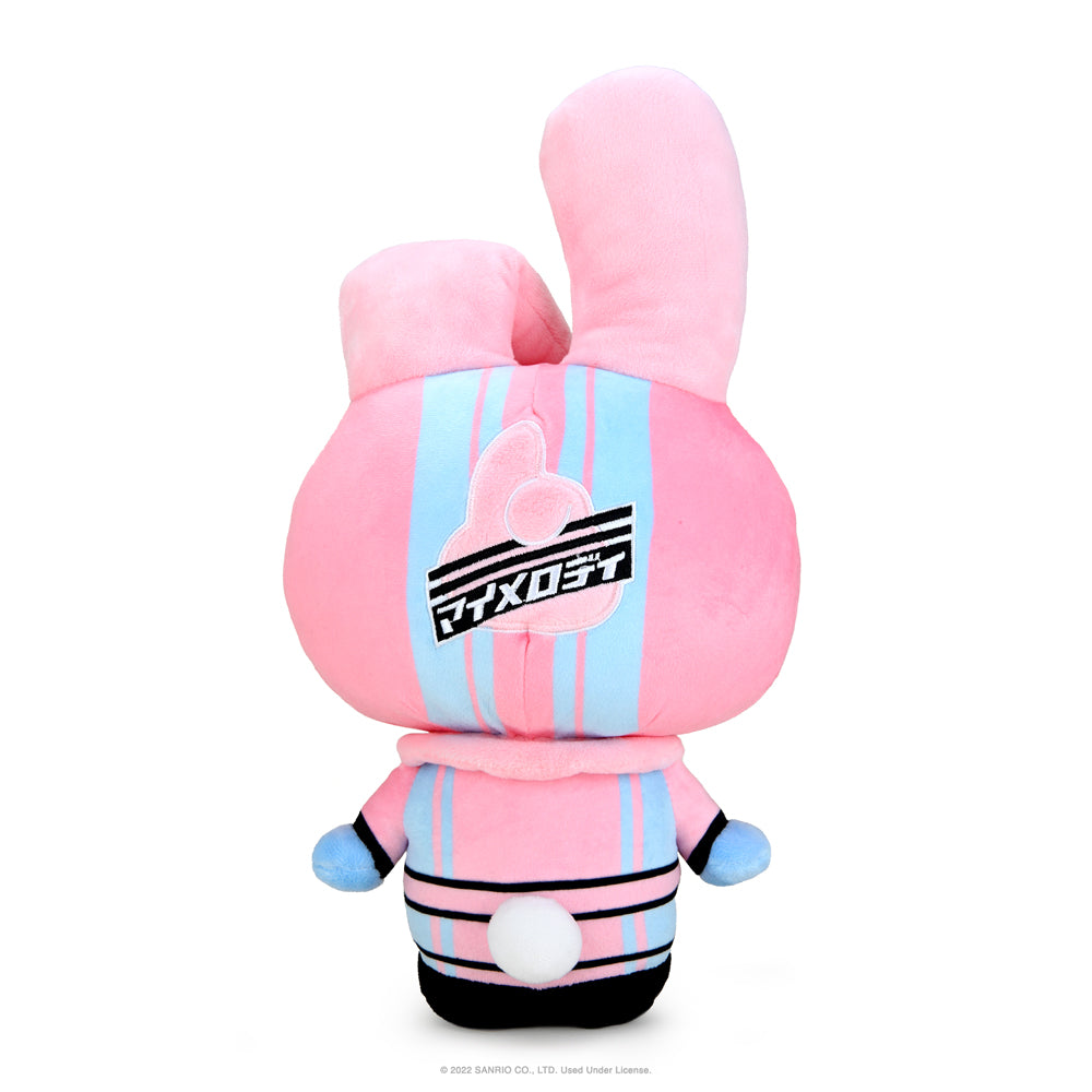 Sanrio Hello Kitty, My Melody, and Tokyo Speed Racer 13-inch plush toys displayed together in vibrant colors.