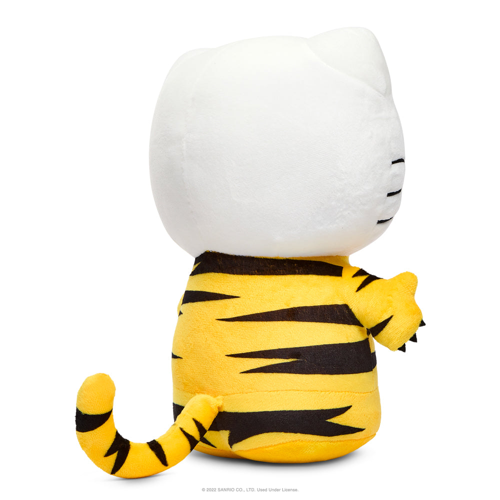 Sanrio Hello Kitty Chinese Zodiac Year of the Tiger plush, 13-inch black and cream edition, featuring Hello Kitty’s tiger-themed design.