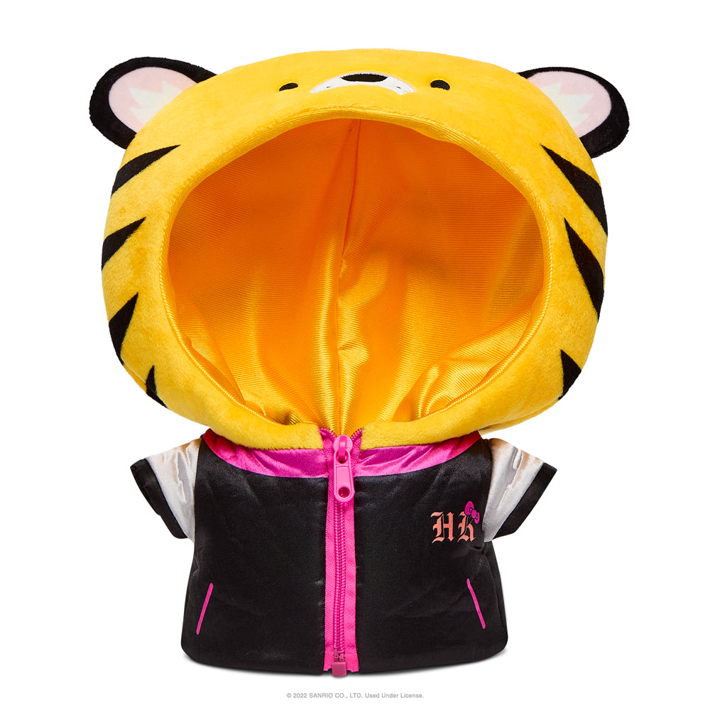 Sanrio Hello Kitty Chinese Zodiac Year of the Tiger 13-inch plush in black and cream, soft and cuddly for fans of cute collectibles.