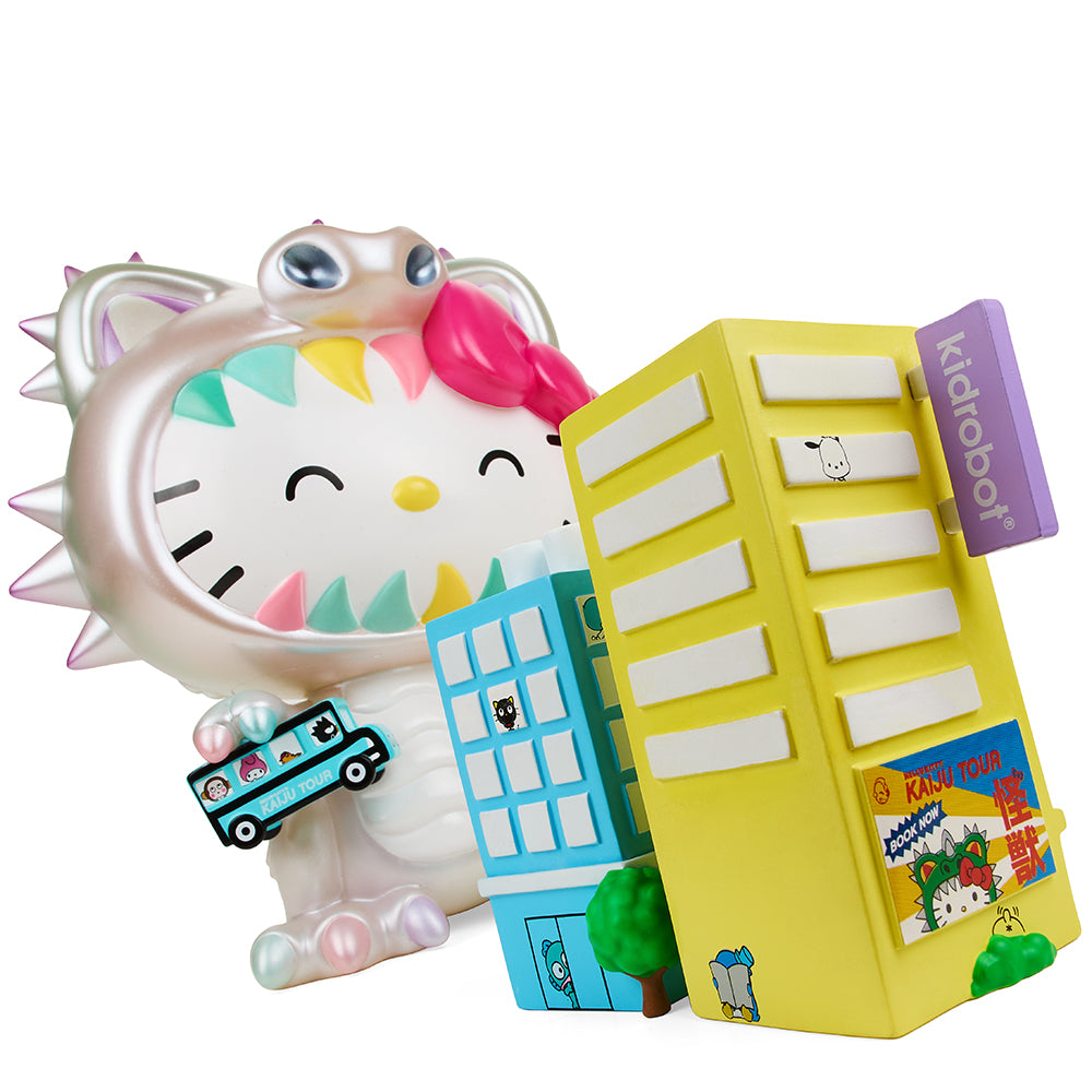 Hello Kitty Kaiju cosplay vinyl art figure by Sanrio, 8-inch unicorn edition, exclusive 2022 con collectible display figure