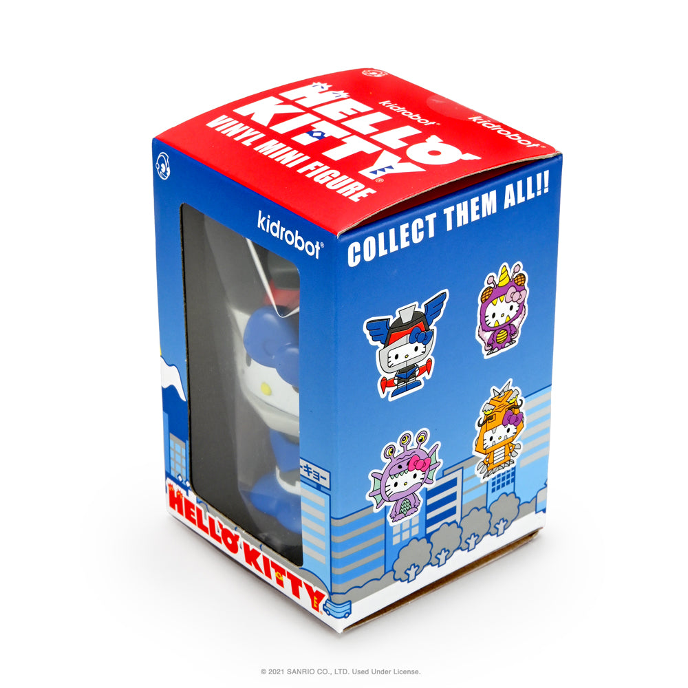 Hello Kitty® Kaiju Monsters 3-inch vinyl collectible figure by Kidrobot featuring Aquados Blue Wave, a Sanrio mini figure.