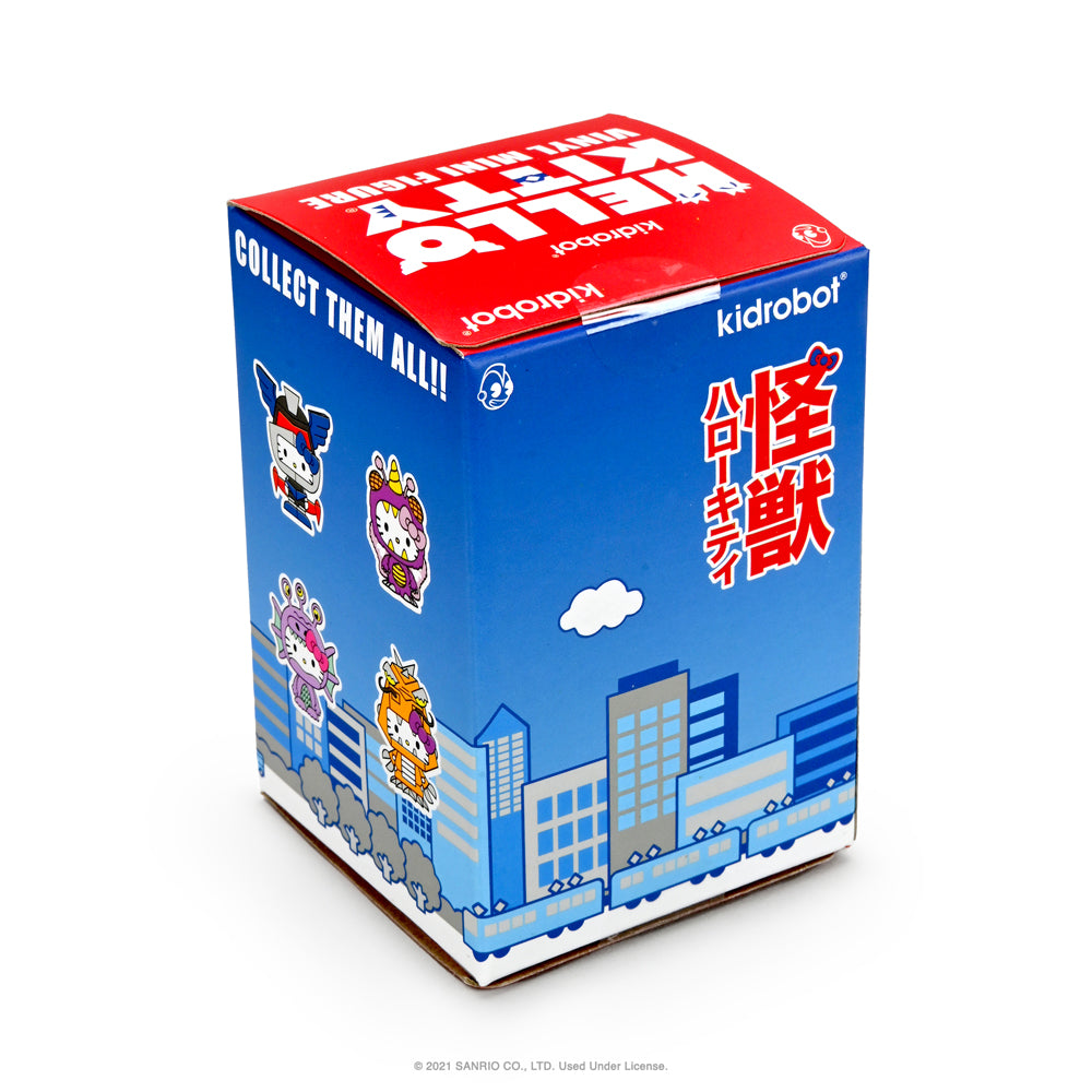 Sanrio Hello Kitty Kaiju Monsters 3-inch collectible vinyl figure by Kidrobot, featuring Aquados with blue wave design.