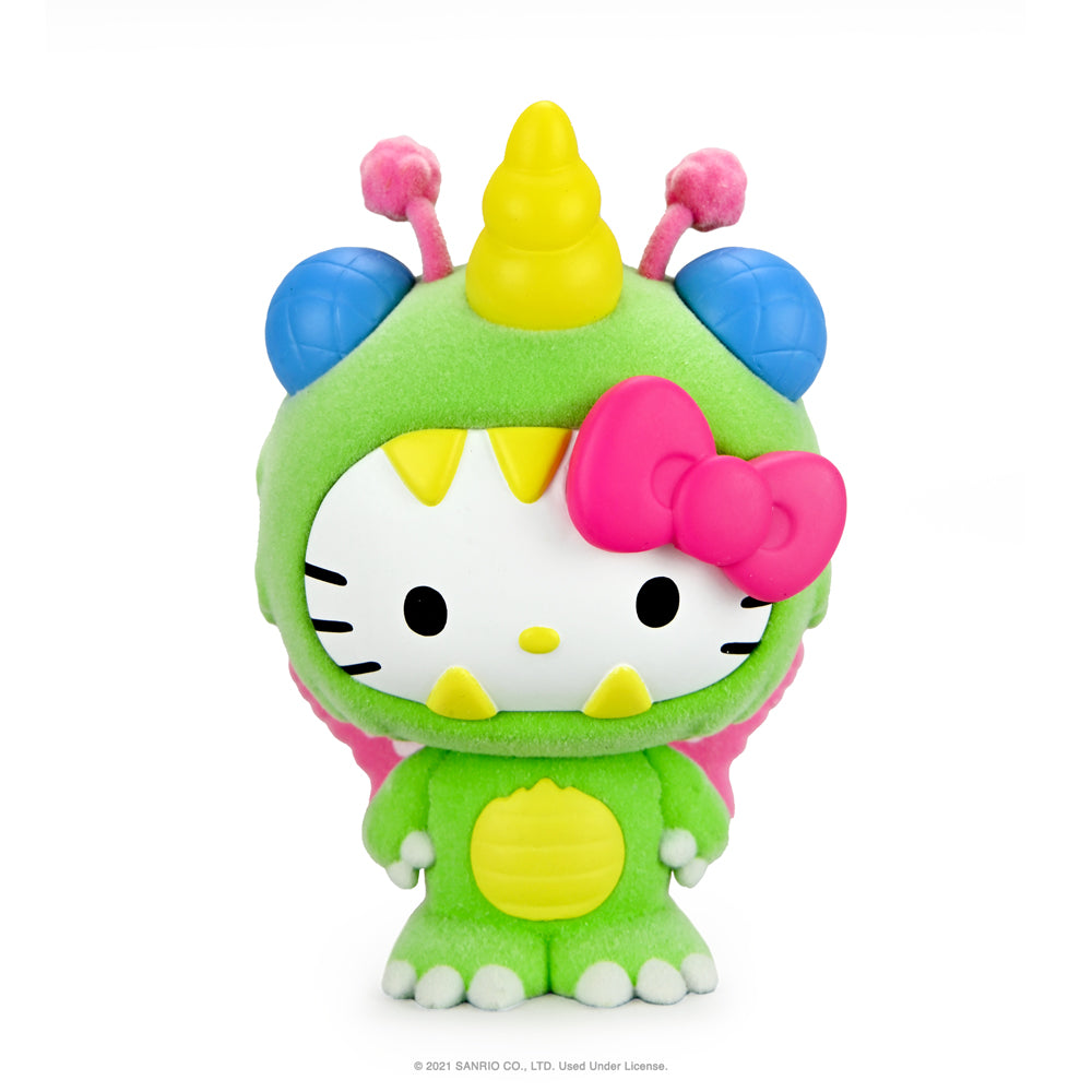 Hello Kitty Kaiju Monsters 3-inch collectible vinyl figure by Kidrobot, featuring Aquados in blue wave design, Sanrio mini figure.
