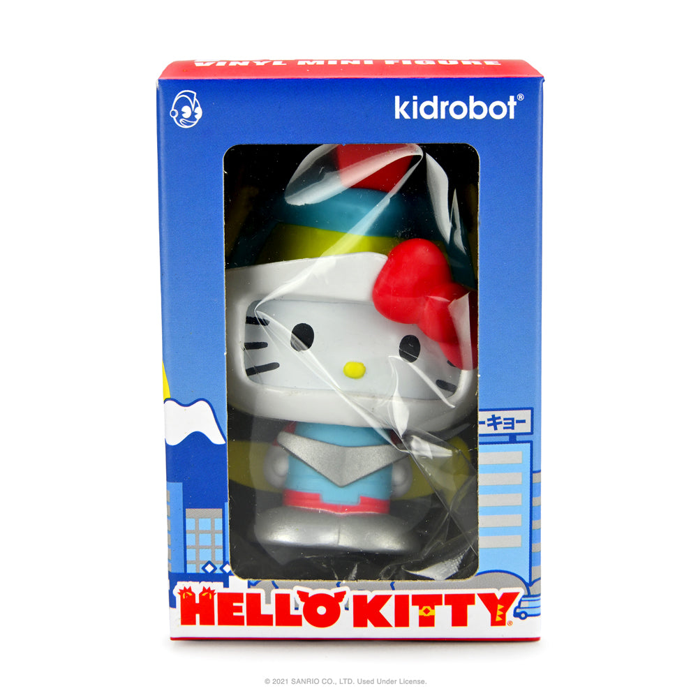 Hello Kitty Kaiju Monsters 3-inch collectible vinyl figure by Kidrobot in Aquados Blue Wave, featuring a cute monster design.