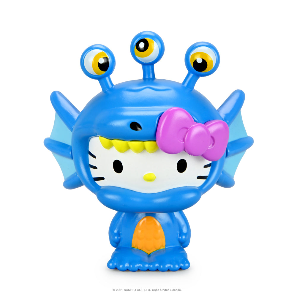 Hello Kitty® Kaiju Monsters 3-inch collectible vinyl figure by Kidrobot, featuring Aquados with blue wave design, sold out.