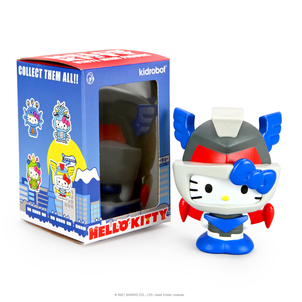 Sanrio Hello Kitty Kaiju Monsters 3-inch collectible vinyl figure by Kidrobot featuring Aquados Blue Wave design.