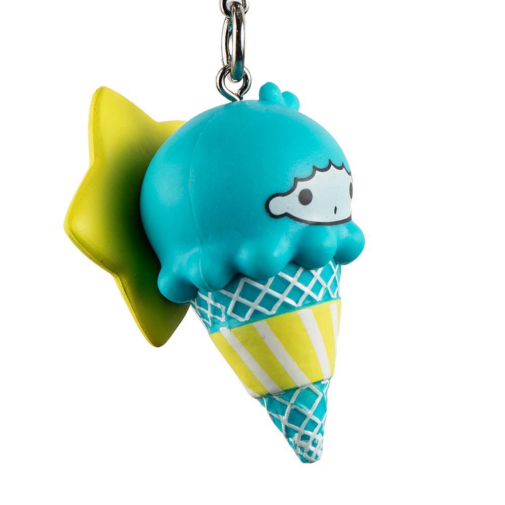 Sanrio Hello Ice Cream Cone vinyl keychain by Kidrobot, featuring colorful ice cream design, single blind box packaging.