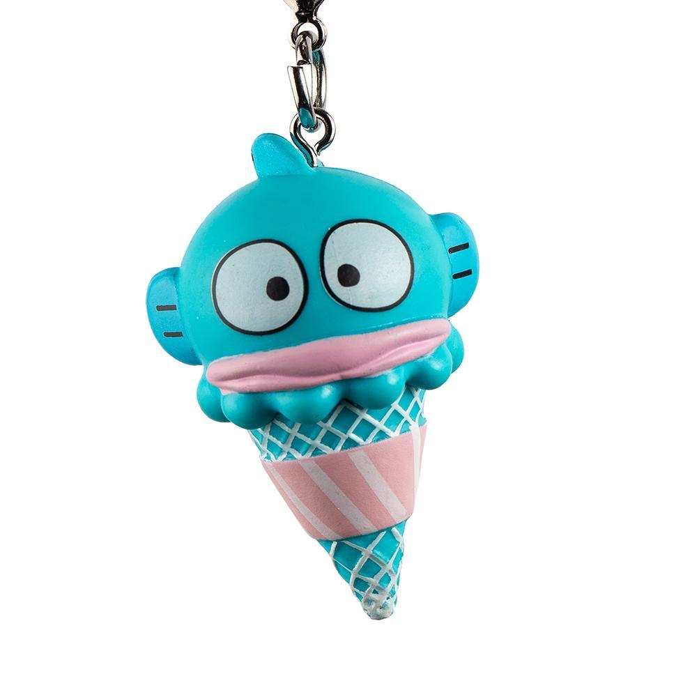 Sanrio Hello Ice Cream Cone vinyl keychain by Kidrobot, featuring a colorful, cartoon-style ice cream cone design on a keychain.