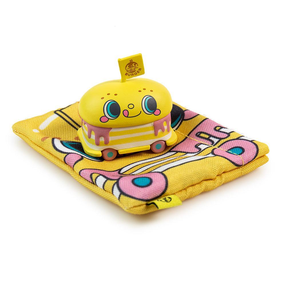 Hello Sanrio Micro Vehicle art figure by Kidrobot, vinyl blind bag with colorful Hello Sanrio character design.