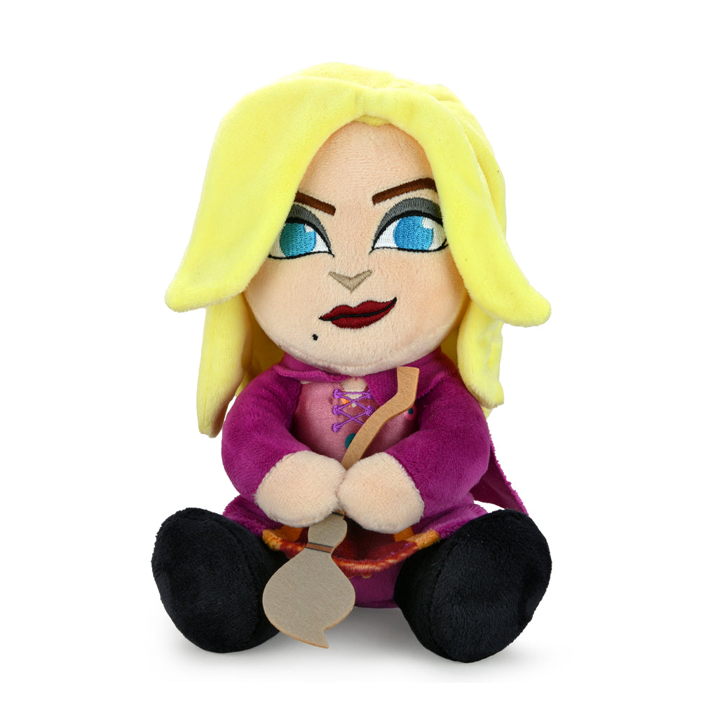 Disney Hocus Pocus Sarah Sanderson Phunny plush by Kidrobot, soft and detailed stuffed doll of the witch character.