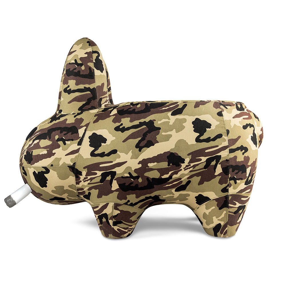 Kidrobot Art Giant Camo Smorkin' Labbit Stool featuring a bold camo ...