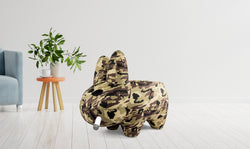 Kidrobot Art Giant Camo Smorkin' Labbit Stool featuring a colorful ...