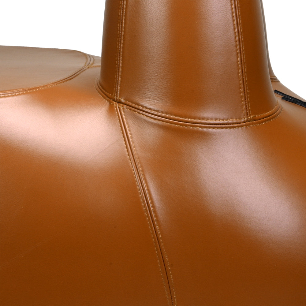 Kidrobot Art Giant Leather Smorkin' Labbit stool in brown, featuring a large, detailed Labbit character with a textured leather finish.