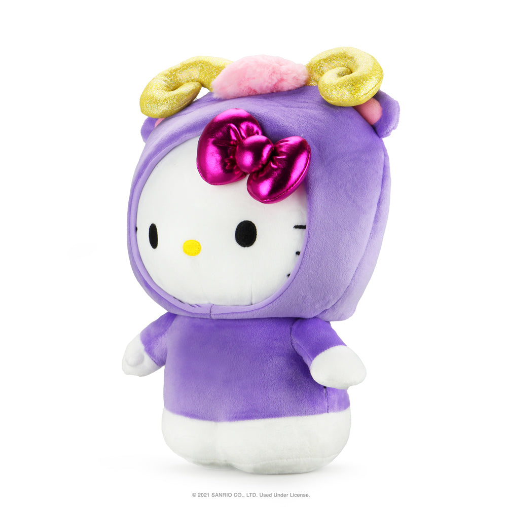 Sanrio Kidrobot Hello Kitty Zodiac Aries plush, medium-sized soft toy with Aries-themed design and plush texture.