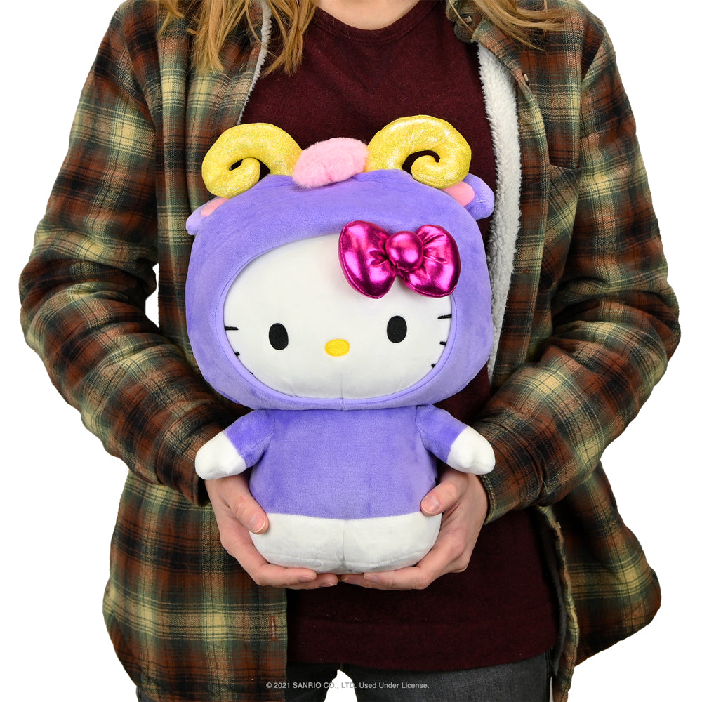 Kidrobot Hello Kitty Zodiac Aries plush toy by Sanrio, featuring a soft medium plush with Aries-themed design.