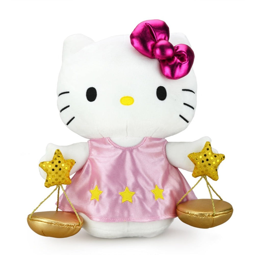 Sanrio Kidrobot Hello Kitty Zodiac Libra plush, soft medium stuffed toy with Libra-themed design and details.