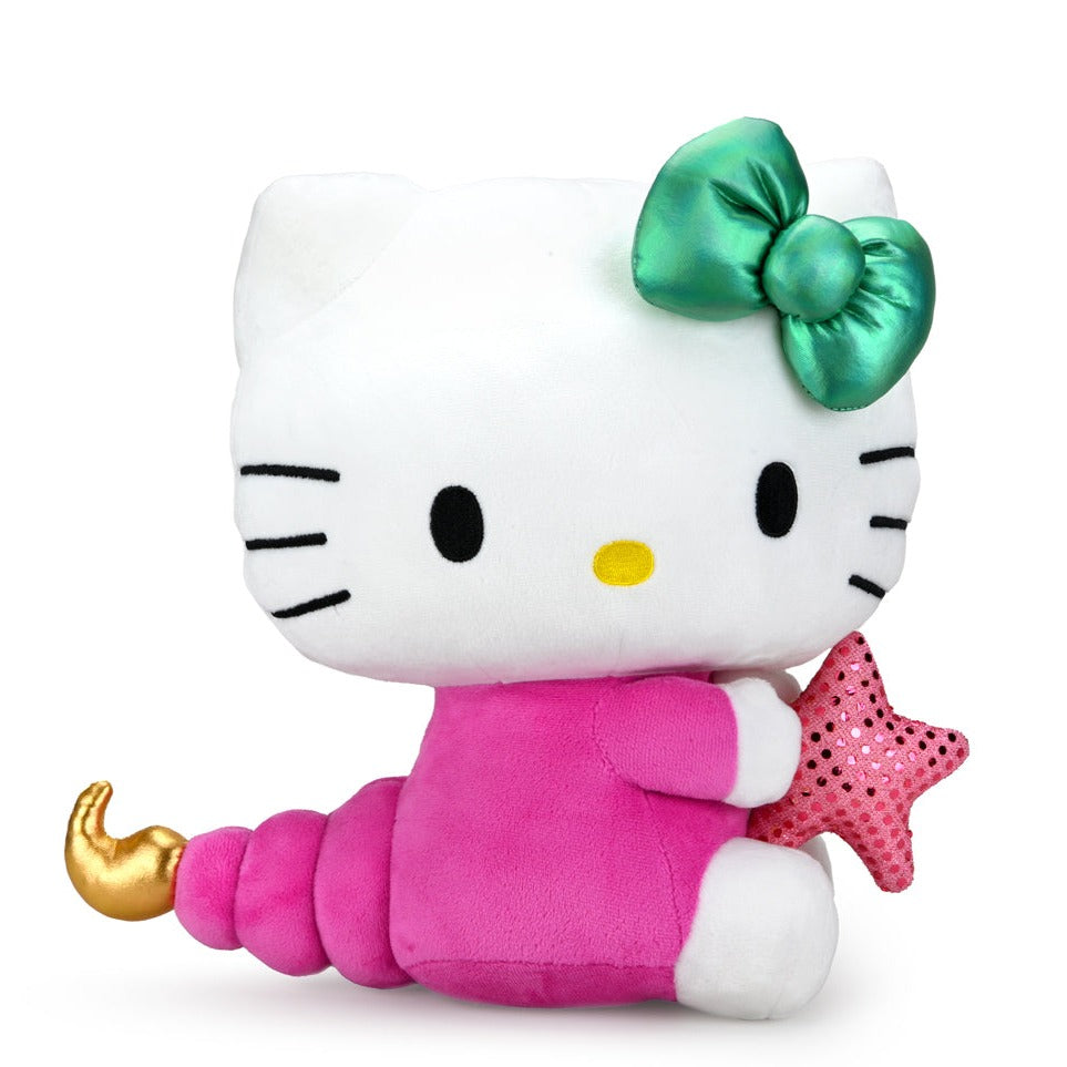 Sanrio Kidrobot Hello Kitty Scorpio Zodiac plush toy featuring a medium-sized plush of Hello Kitty with Scorpio star sign details.