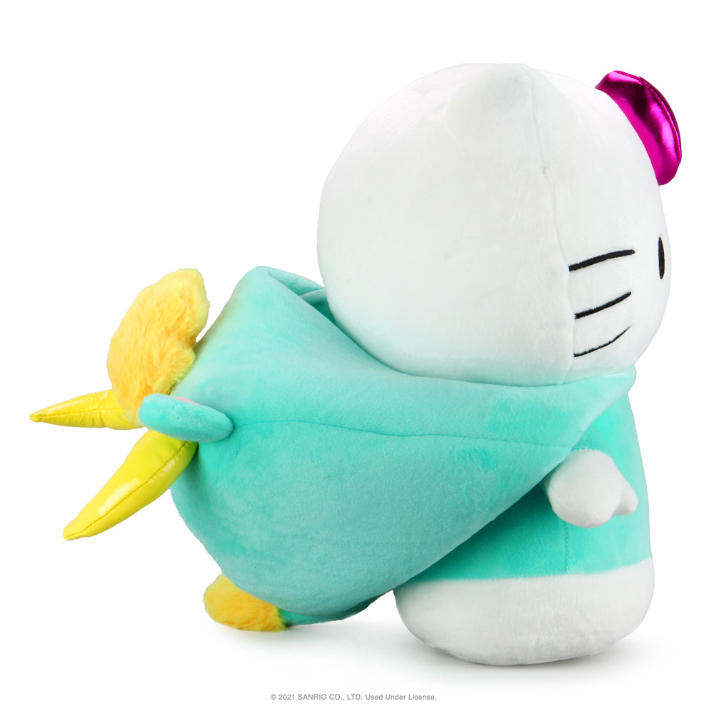 Sanrio Kidrobot Hello Kitty Taurus Zodiac plush, soft medium plush toy featuring Hello Kitty dressed as Taurus for collectors.