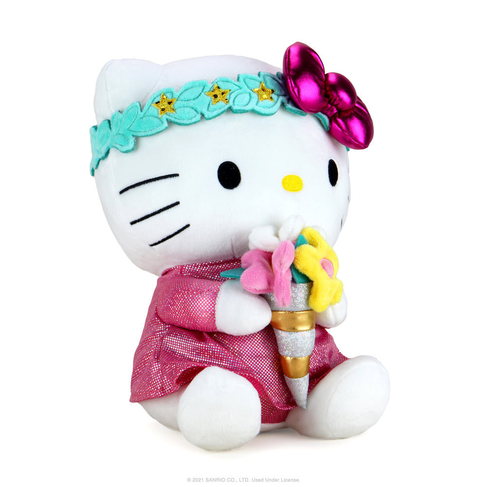 Sanrio Kidrobot Hello Kitty Virgo Zodiac medium plush toy featuring Hello Kitty dressed as Virgo, soft and collectible.