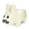 Kidrobot Leather Happy Labbit Stool by Frank Kozik in Virgin White edition, featuring a playful Labbit design and leather upholstery.
